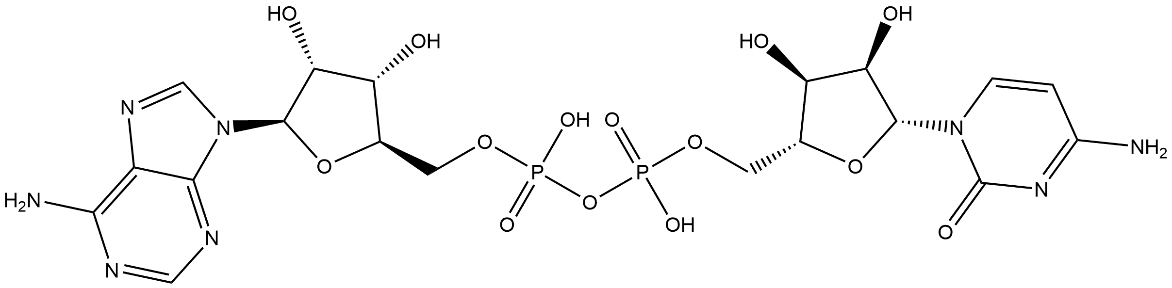 Adenosine 5'-(trihydrogen diphosphate), P'→5'-ester with cytidine Struktur