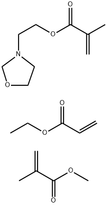 2-Propenoic acid, 2-methyl-, methyl ester, polymer with ethyl 2-propenoate and 2-(3-oxazolidinyl)ethyl 2-methyl-2-propenoate Struktur