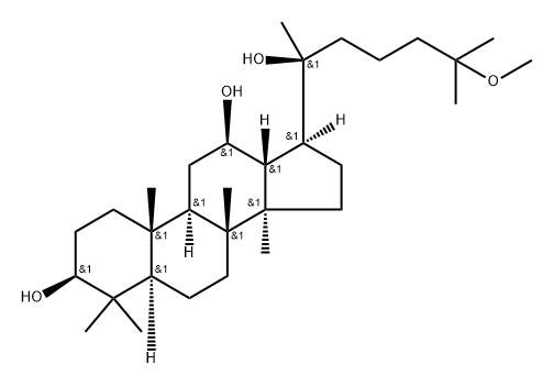 Dammarane-3,12,20-triol, 25-methoxy-, (3β,12β)- Struktur