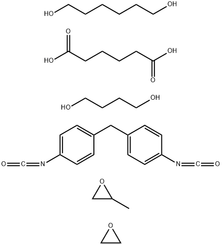 Hexanedioic acid, polymer with 1,4-butanediol, 1,6-hexanediol, 1,1-methylenebis4-isocyanatobenzene, methyloxirane and oxirane Struktur