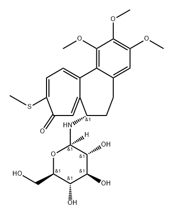 (S)-7-[(β-D-Glucopyranosyl)amino]-6,7-dihydro-1,2,3-trimethoxy-10-(methylthio)benzo[a]heptalen-9(5H)-one Struktur