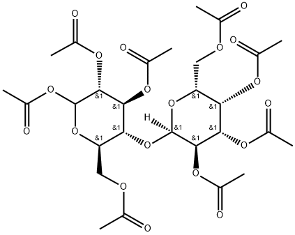 D-Glucopyranose, 4-O-(2,3,4,6-tetra-O-acetyl-α-D-galactopyranosyl)-, 1,2,3,6-tetraacetate Struktur