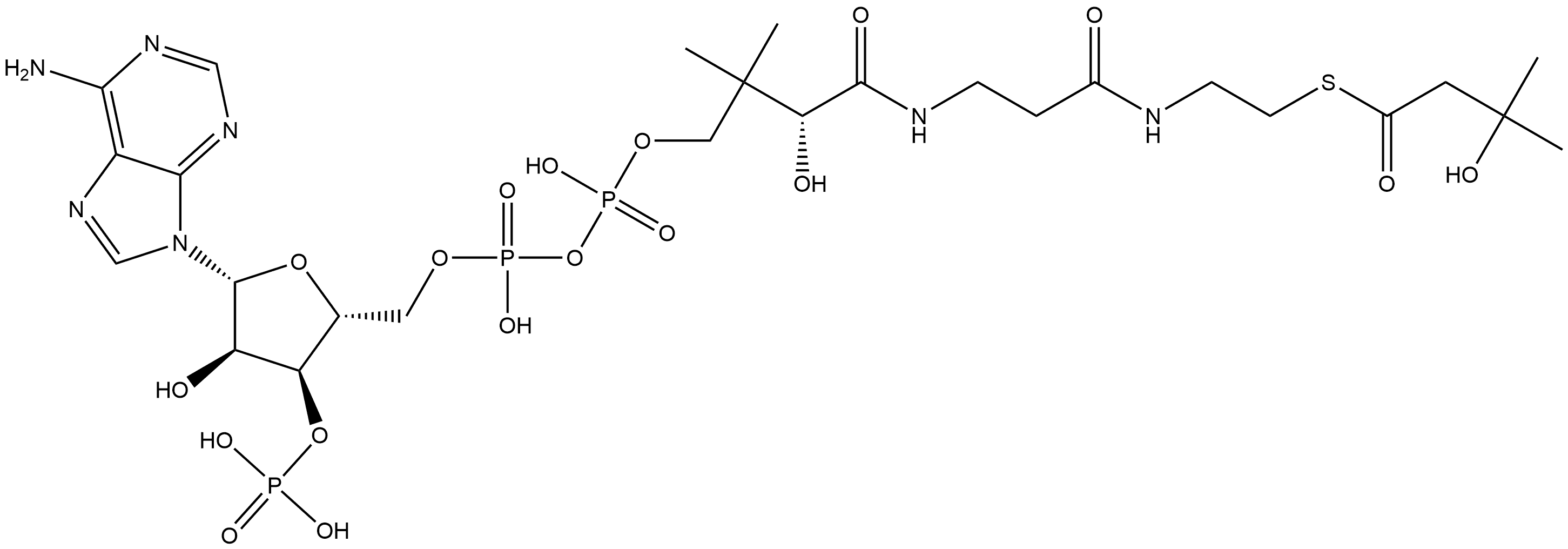 Coenzyme A, S-(3-hydroxy-3-methylbutanoate) Struktur