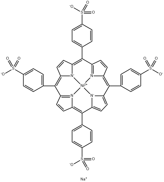 Nickelate(4-), [[4,4',4'',4'''-(21H,23H-porphine-5,10,15,20-tetrayl-κN21,κN22,κN23,κN24)tetrakis[benzenesulfonato]](6)]-, tetrasodium Struktur