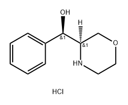 3-Morpholinemethanol, α-phenyl-, hydrochloride, (αR,3R)- Struktur