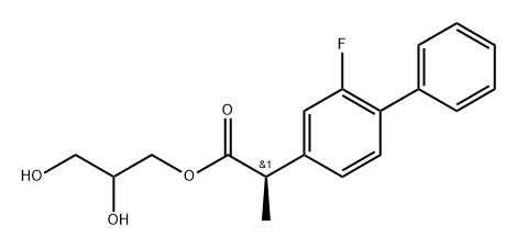 [1,1'-Biphenyl]-4-acetic acid, 2-fluoro-α-methyl-, 2,3-dihydroxypropyl ester, (αR)- Struktur