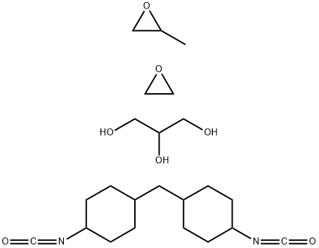 Oxirane, methyl-, polymer with oxirane, ether with 1,2,3-propanetriol (3:1), polymer with 1,1-methylenebis4-isocyanatocyclohexane Struktur