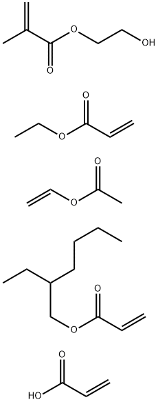 2-Propenoic acid, 2-methyl-, 2-hydroxyethyl ester, polymer with etheny l acetate, 2-ethylhexyl 2-propenoate, ethyl 2-propenoate and 2-propeno ic acid Struktur