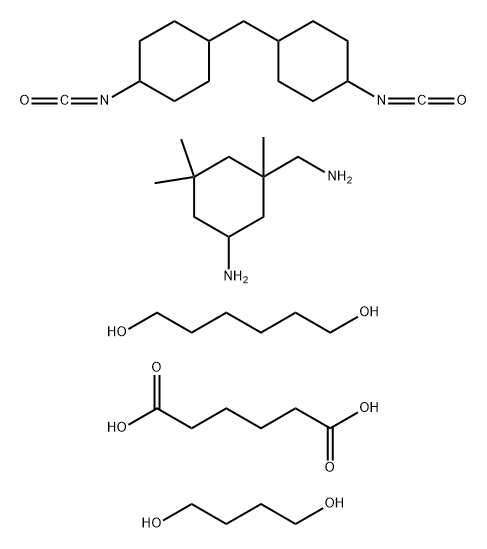 Hexanedioic acid, polymer with 5-amino-1,3,3-trimethylcyclohexanemethanamine, 1,4-butanediol, 1,6-hexanediol and 1,1'-methylenebis[4-isocyanatocyclohexane] Struktur