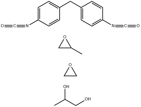 1,2-Propanediol, polymer with 1,1-methylenebis4-isocyanatobenzene, methyloxirane and oxirane Struktur