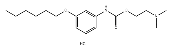 Carbanilic acid, m-hexyloxy-, 2-(dimethylamino)ethyl ester, hydrochloride Struktur