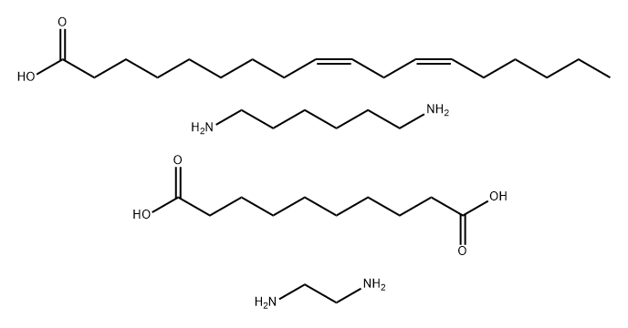 Decanedioic acid, polymer with 1,2-ethanediamine, 1,6-hexanediamine and (Z,Z)-9,12-octadecadienoic acid dimer Struktur