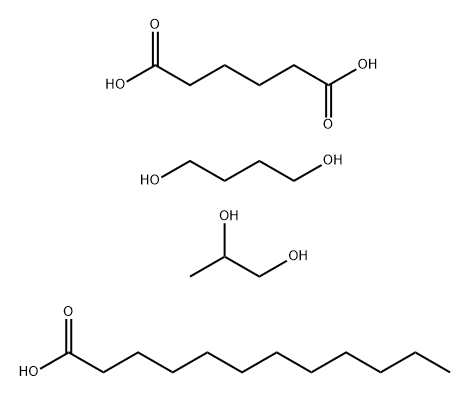 Hexanedioic acid, polymer with 1,4-butanediol and 1,2-propanediol, dodecanoate Struktur