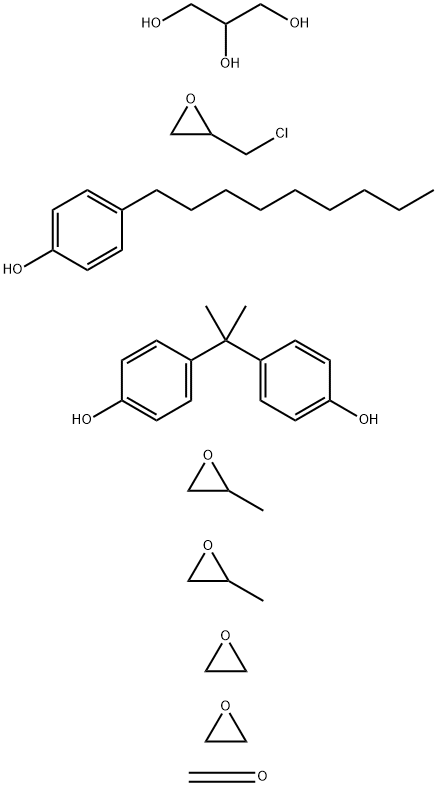 Formaldehyde polymer with (chloromethyl)oxirane, 4,4'-(1-methylethylidene)bis[phenol], methyloxirane, methyloxirane polymer with oxirane ether with 1,2,3-propanetriol (3:1)  4-nonylphenol and oxirane Struktur