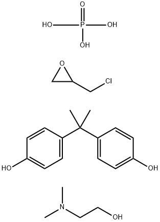 Phosphoric acid, polymer with (chloromethyl)oxirane and 4,4-(1-methylethylidene)bisphenol, compd. with 2-(dimethylamino)ethanol Struktur