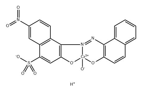 hydrogen hydroxy[3-hydroxy-4-[(2-hydroxy-1-naphthyl)azo]-7-nitronaphthalene-1-sulphonato(3-)]chromate(1-)  Struktur