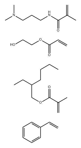 Styrene, hydroxyethyl acrylate, 2-ethylhexyl methacrylate, dimethylaminopropyl methacrylamide Struktur