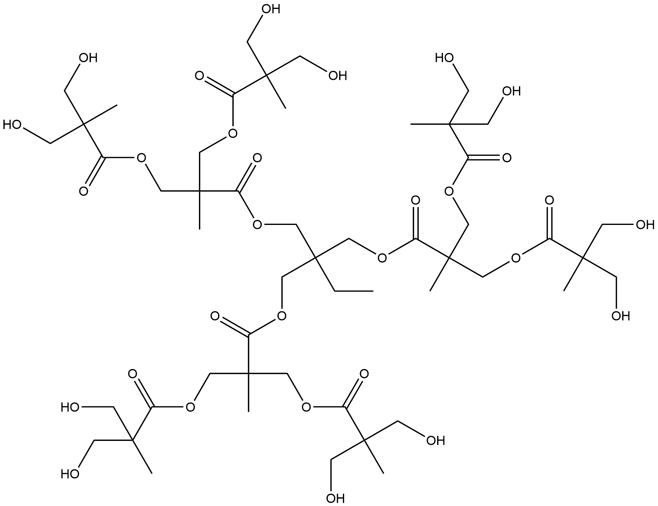 bis-MPA-OH dendrimer trimethylol propane core, generation 2 Struktur