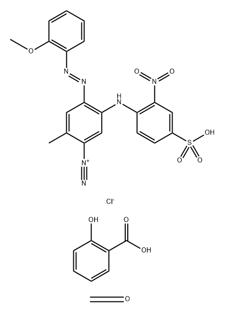 Benzenediazonium, 4-[(2-methoxyphenyl)azo]-2-methyl-5-[(2-nitro-4-sulfophenyl)amino]-, chloride, reaction products with formaldehyde-salicylic acid polymer Struktur