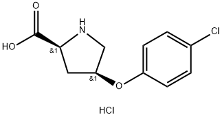 (2S,4S)-4-(4-chlorophenoxy)pyrrolidine-2-carboxylic acid hydrochloride Struktur