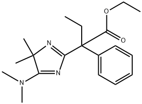 5-(Dimethylamino)-α-ethyl-4,4-dimethyl-α-phenyl-4H-imidazole-2-acetic acid ethyl ester Struktur