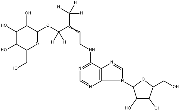 [2H5]trans-ZEATIN-O-GLUCOSIDE RIBOSIDE (D-ZROG) Struktur