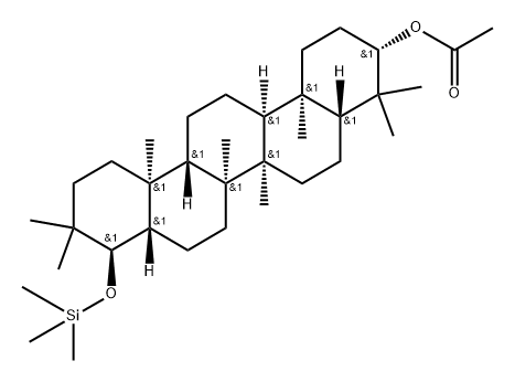 (8α,9β,13α,14β,17α,18β)-21,21-Dimethyl-22α-(trimethylsiloxy)-29,30-dinorgammaceran-3β-ol acetate Struktur