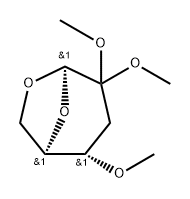 .beta.-D-erythro-Hexopyranos-2-ulose, 1,6-anhydro-3-deoxy-4-O-methyl-, dimethyl acetal Struktur