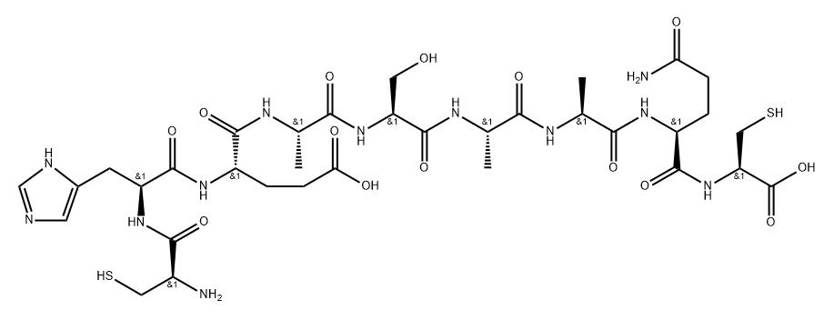 L-Cysteine, L-cysteinyl-L-histidyl-L-α-glutamyl-L-alanyl-L-seryl-L-alanyl-L-alanyl-L-glutaminyl- Struktur