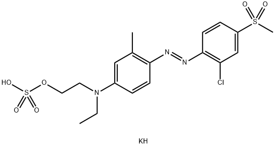 Sulfuric acid potassium 2-[[4-[[2-chloro-4-(methylsulfonyl)phenyl]azo]-3-methylphenyl]ethylamino]ethyl ester salt Struktur