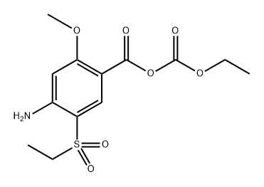 4-amino-5-(ethylsulphonyl)-o-anisic acid, anhydride with ethyl hydrogen carbonate  Struktur