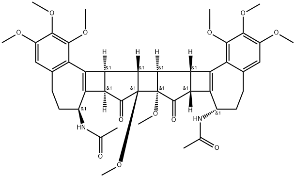 Acetamide, N,N'-[(7S,7bR,8aS,8bS,9aR,10S,16cS,16dR,16eR,16fS)-5,6,7,7b,8,8a,8b,9,9a,10,11,12,16c,16d,16e,16f-hexadecahydro-1,2,3,8a,8b,14,15,16-octamethoxy-8,9-dioxobisbenzo[3',4']cyclohepta[1',2':3,4]cyclobuta[1,2-c:1',2'-c']cyclobuta[1,2-a:4,3-a']dicyclopentene-7,10-diyl]bis- Struktur