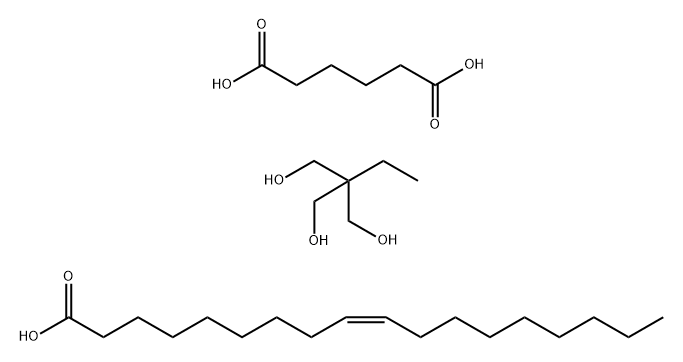 Hexanedioic acid, polymer with 2-ethyl-2-(hydroxymethyl)-1,3-propanediol, (9Z)-9-octadecenoate Struktur