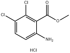 Benzoic acid, 6-amino-2,3-dichloro-, methyl ester, hydrochloride (1:1) Struktur