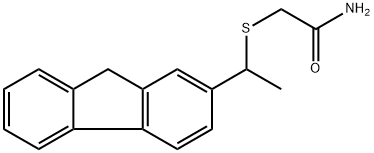 (+)-(1-(2-Fluorenyl)-aethylmercapto)essigsaeuremid [German] Struktur