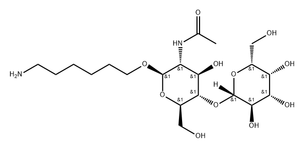 .beta.-D-Glucopyranoside, 6-aminohexyl 2-(acetylamino)-2-deoxy-4-O-.beta.-D-galactopyranosyl- Struktur