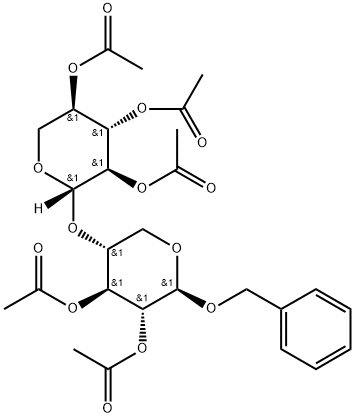 Benzyl β-D-xylobioside pentaacetate Struktur