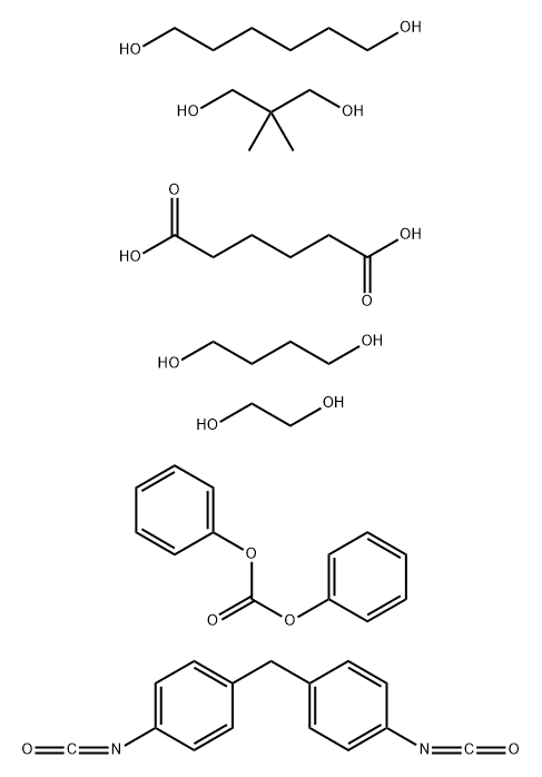 Hexanedioic acid, polymer with 1,4-butanediol, 2,2-dimethyl-1,3-propanediol, diphenyl carbonate, 1,2-ethanediol, 1,6-hexanediol and 1,1-methylenebis4-isocyanatobenzene Struktur