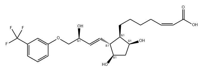 (Z)-7-[(1R)-3α,5α-Dihydroxy-2β-[(E,S)-3-hydroxy-4-[3-(trifluoromethyl)phenoxy]-1-butenyl]cyclopentan-1α-yl]-2-heptenoic acid Struktur