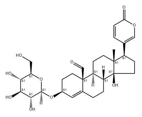 3β-[(β-D-Glucopyranosyl)oxy]-14-hydroxy-19-oxobufa-4,20,22-trienolide Struktur