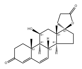 11-ALPHA-HYDROXY-3-OXOPREGNA-4,6-DIENE-21,17-ALPHA-CARBOLACTONE Struktur