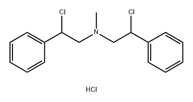 Benzeneethanamine, β-chloro-N-(2-chloro-2-phenylethyl)-N-methyl-, hydrochloride (1:1) Struktur