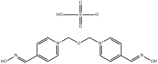 Pyridinium, 1,1'-[oxybis(methylene)]bis[4-[(hydroxyimino)methyl]-, sulfate (1:2) (salt) (9CI) Struktur