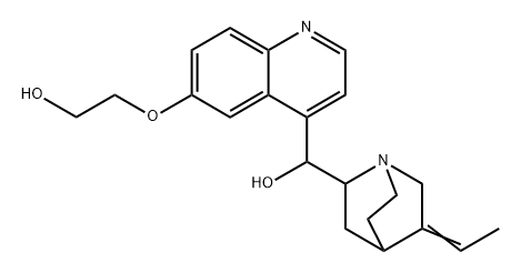 α-(5-Ethylidene-2-quinuclidinyl)-6-(2-hydroxyethoxy)-4-quinolinemethanol Struktur