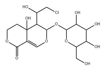 (4aR,5R,6S)-5-[(S)-2-Chloro-1-hydroxyethyl]-6-(β-D-glucopyranosyloxy)-4,4a,5,6-tetrahydro-4a-hydroxy-1H,3H-pyrano[3,4-c]pyran-1-one Struktur