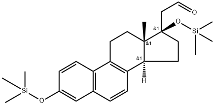 (17R)-3,17-Bis[(trimethylsilyl)oxy]-19-norpregna-1,3,5,7,9-penten-21-al Struktur