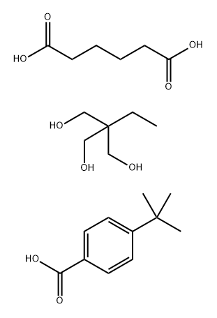 Hexanedioic acid polymer with 2-ethyl-2-(hydroxymethyl)-1,3-propanediol, 4-(1,1-dimethylethyl)benzoate Struktur