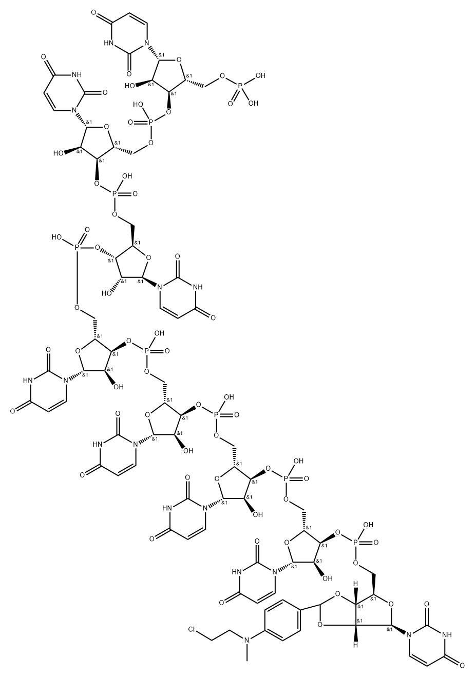 4-(N-2-chloroethyl-N-methylamino)benzaldehde octauridylate Struktur