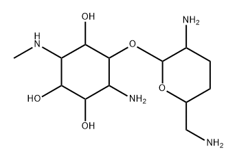 L-chiro-Inositol, 4-amino-1,4-dideoxy-3-O-(2,6-diamino-2,3,4,6-tetradeoxy-α-D-erythro-hexopyranosyl)-1-(methylamino)- (9CI) Struktur