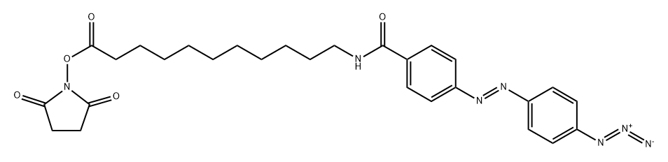 N-(4-(4-azidophenylazo)benzoyl)-11-aminoundecyl-N'-oxysuccinimide ester Struktur